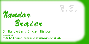 nandor braier business card